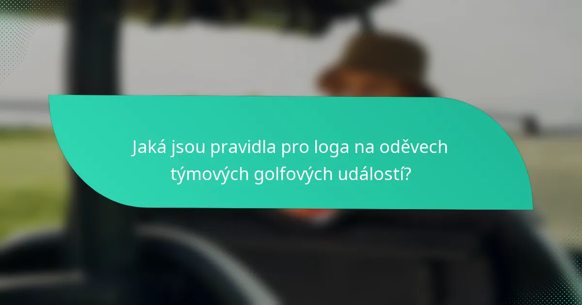 Jaká jsou pravidla pro loga na oděvech týmových golfových událostí?