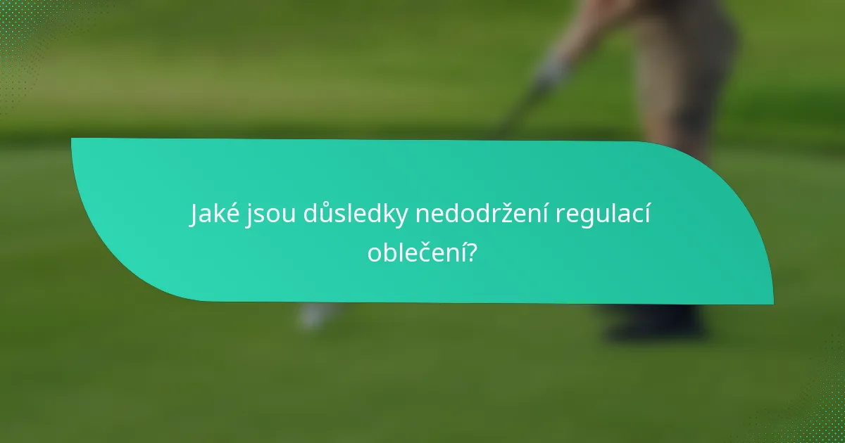 Jaké jsou důsledky nedodržení regulací oblečení?